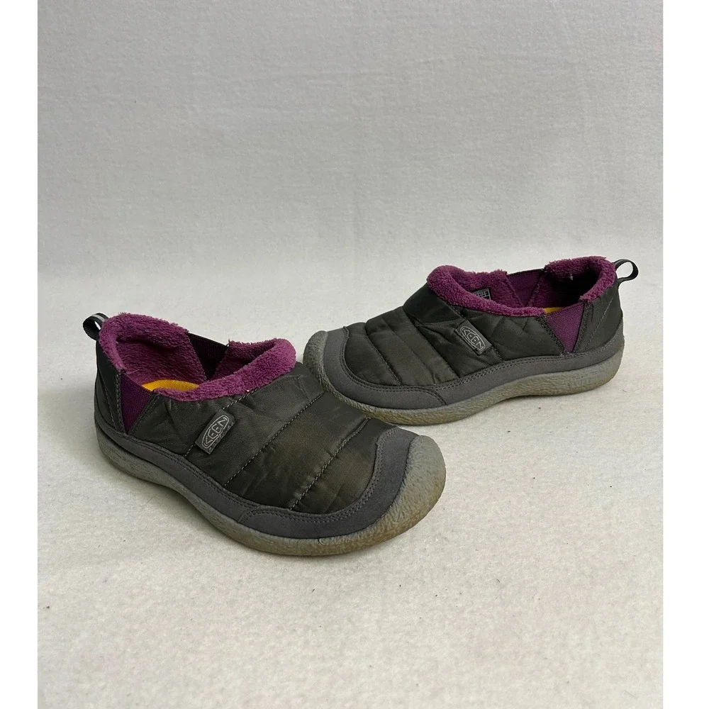 Gorpcore Keen Kids Size 3 Grey Purple Howser II Quilted Slipper Shoes 1023920‎